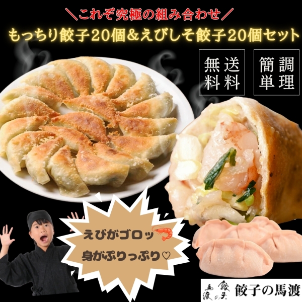 もっちり餃子20個とえびしそ餃子20個セット