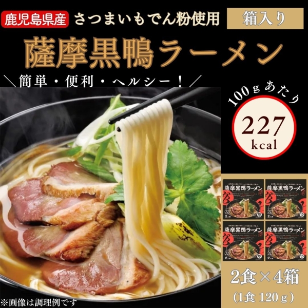 薩摩黒鴨ラーメンセット2人前×4個【箱入】