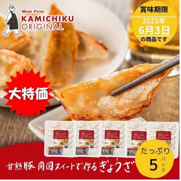 【お買い得】九州産 甘熟豚 南国スイート 生ぎょうざ 12個入×5パック