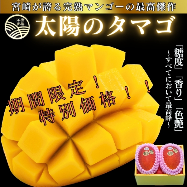 宮崎県産完熟マンゴー「太陽のタマゴ」(2L2玉)
