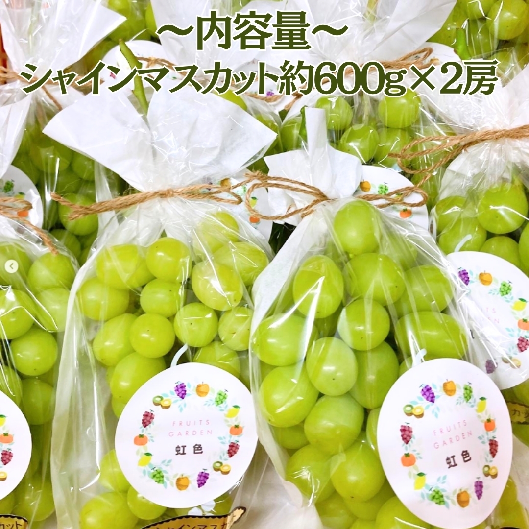 熊本県産シャインマスカット(約600g×2房） FRUITSGARDEN虹色