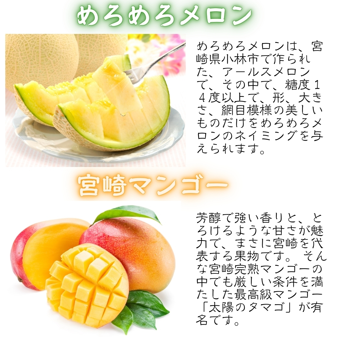 めろめろメロンと宮崎マンゴーのアイスセット 野尻小町