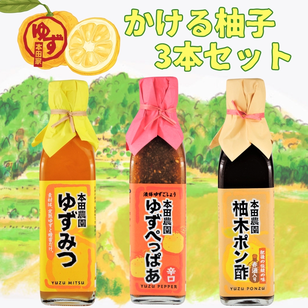 かける柚子3本セット 本田農園