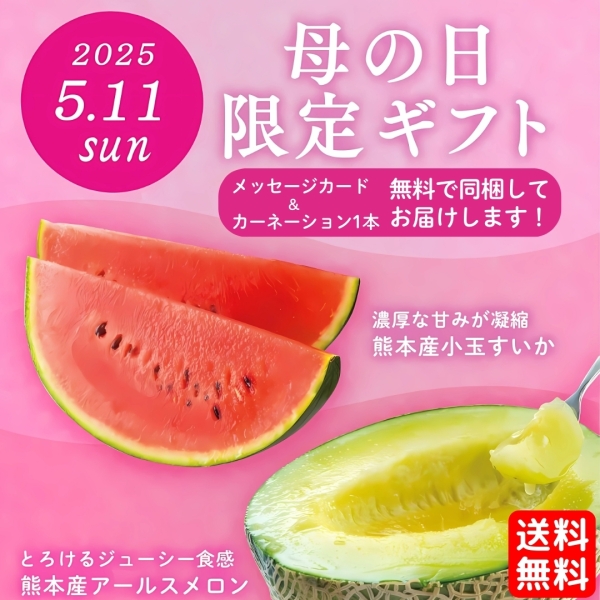 《2025年母の日限定ギフト》小玉すいか＆アールスメロンセット【送料無料】