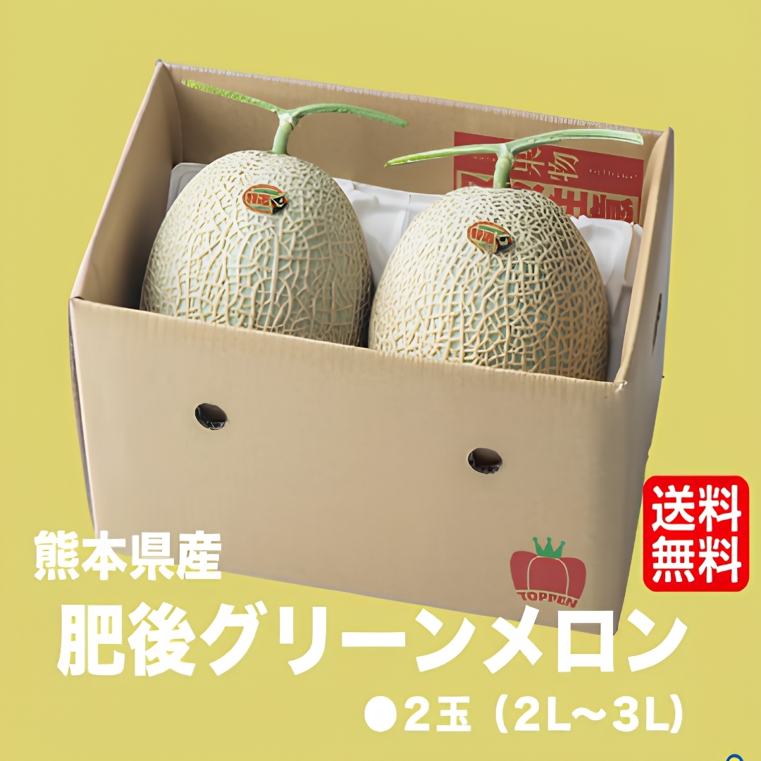 送料無料】熊本の隠れた名品！肥後グリーンメロン （2玉入） とっぺん市場