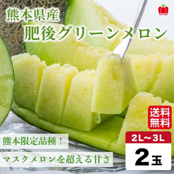 【送料無料】熊本の隠れた名品！肥後グリーンメロン （2玉入）