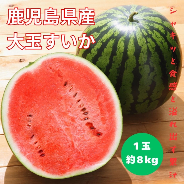 鹿児島県産大玉スイカ（１玉/約8㎏）