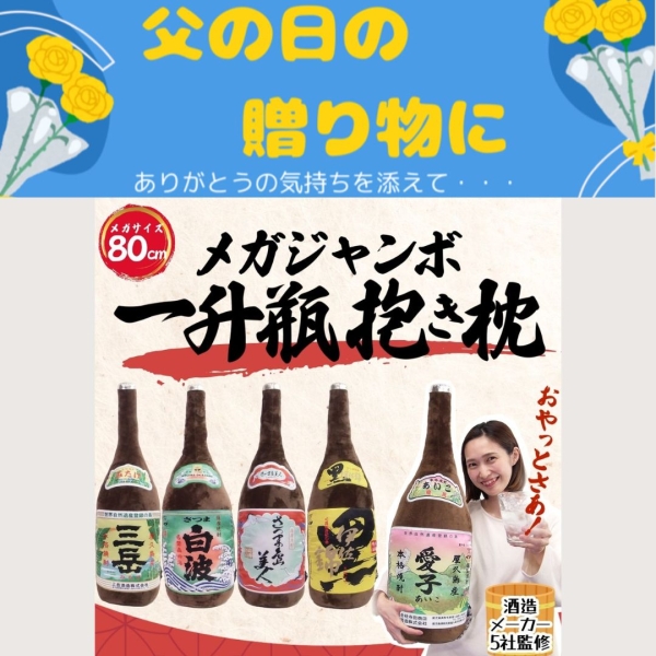 ≪5種から選べる≫メガジャンボ一升瓶抱き枕