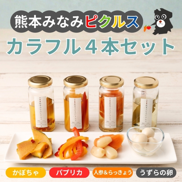 【熊本みなみピクルス】カラフル4本セット