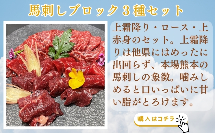 馬刺しブロック3種セット